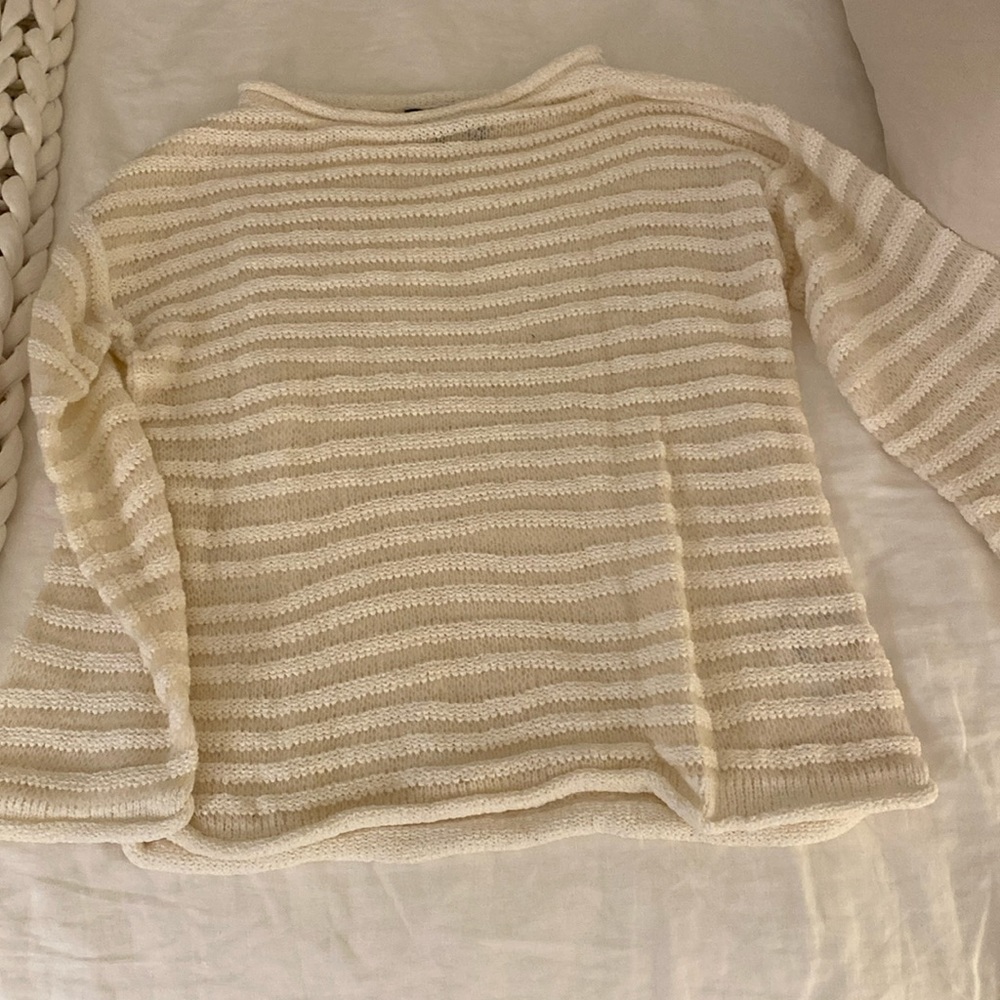 Theory Roll Neck Striped Summer Sweater